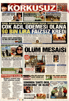 KORKUSUZ 10 Ağustos 2025 gazete manşeti