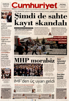 CUMHURİYET 11 Ağustos 2025 gazete manşeti