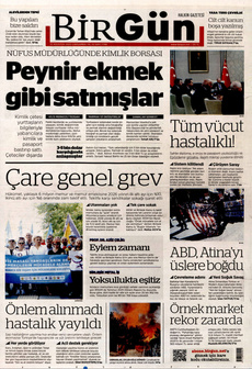 BİRGÜN 13 Ağustos 2025 gazete manşeti