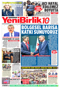 YENİBİRLİK 13 Ağustos 2025 gazete manşeti
