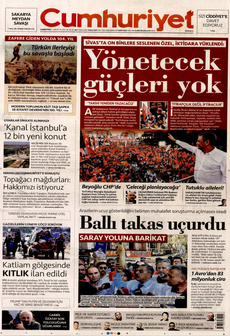CUMHURİYET 23 Ağustos 2025 gazete manşeti