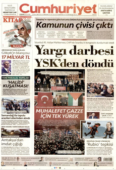 CUMHURİYET 25 Eylül 2025 gazete manşeti