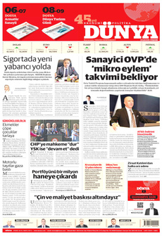 DÜNYA 25 Eylül 2025 gazete manşeti