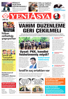 YENİ ASYA 28 Ekim 2025 gazete manşeti