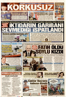 KORKUSUZ 3 Kasım 2025 gazete manşeti