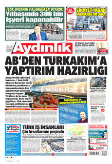 AYDINLIK GAZETESİ 9 Kasım 2025 gazete manşeti