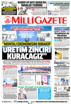 MİLLİ GAZETE 10 Kasım 2025 gazete manşeti