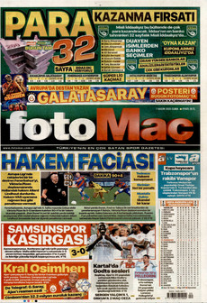 FOTOMAÇ 7 Kasım 2025 gazete manşeti