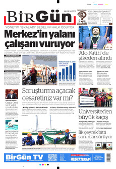 BİRGÜN 8 Kasım 2025 gazete manşeti