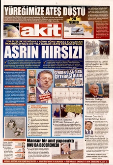 YENİ AKİT 12 Kasım 2025 gazete manşeti