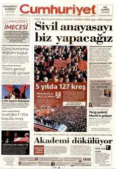 CUMHURİYET 17 Kasım 2025 gazete manşeti