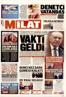 MİLAT 20 Kasım 2025 gazete manşeti