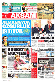 AKŞAM 8 Şubat 2026 gazete manşeti