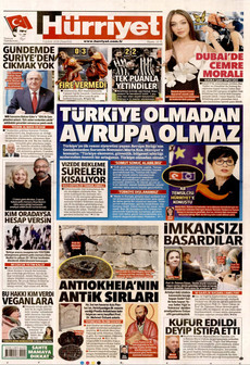 HÜRRİYET 9 Şubat 2026 gazete manşeti