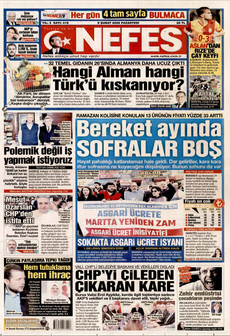 NEFES 9 Şubat 2026 gazete manşeti
