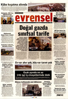 EVRENSEL 9 Şubat 2026 gazete manşeti
