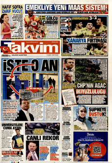 TAKVİM 15 Şubat 2026 gazete manşeti