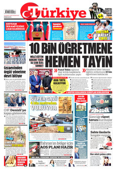 TÜRKİYE GAZETESİ 23 Şubat 2026 gazete manşeti