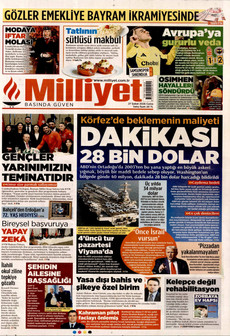 MİLLİYET 27 Şubat 2026 gazete manşeti