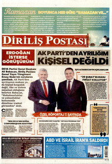 DİRİLİŞ POSTASI 1 Mart 2026 gazete manşeti