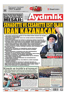 AYDINLIK GAZETESİ 2 Mart 2026 gazete manşeti
