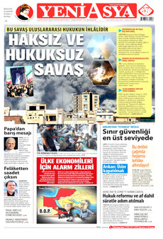YENİ ASYA 3 Mart 2026 gazete manşeti