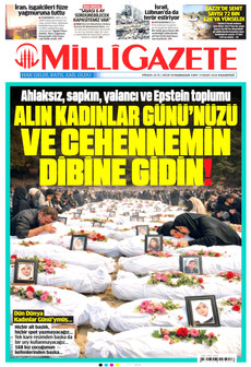 MİLLİ GAZETE 9 Mart 2026 gazete manşeti