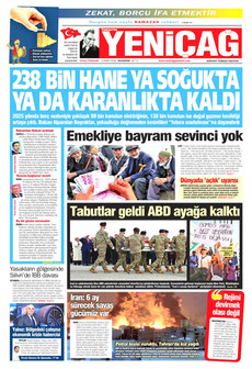 YENİÇAĞ 9 Mart 2026 gazete manşeti