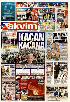 TAKVİM 9 Mart 2026 gazete manşeti