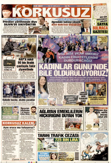 KORKUSUZ 9 Mart 2026 gazete manşeti