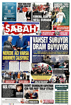 SABAH 13 Mart 2026 gazete manşeti