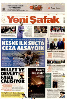 YENİ ŞAFAK 13 Mart 2026 gazete manşeti