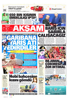 AKŞAM 13 Mart 2026 gazete manşeti