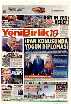 YENİBİRLİK 13 Mart 2026 gazete manşeti