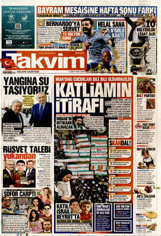 TAKVİM 13 Mart 2026 gazete manşeti