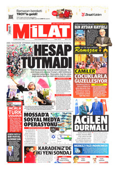 MİLAT 13 Mart 2026 gazete manşeti