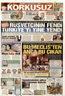 KORKUSUZ 13 Mart 2026 gazete manşeti