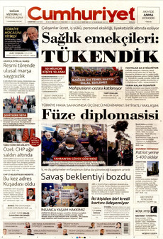 CUMHURİYET 14 Mart 2026 gazete manşeti