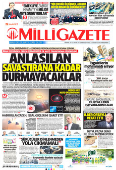 MİLLİ GAZETE 14 Mart 2026 gazete manşeti