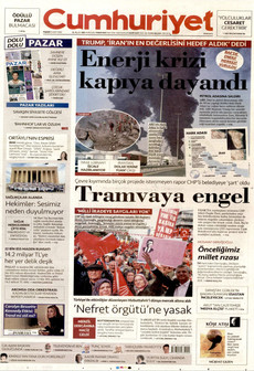 CUMHURİYET 15 Mart 2026 gazete manşeti