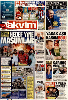 TAKVİM 15 Mart 2026 gazete manşeti