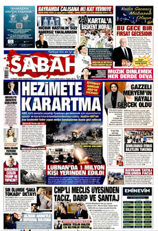 SABAH 16 Mart 2026 gazete manşeti