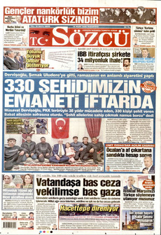 SÖZCÜ 16 Mart 2026 gazete manşeti