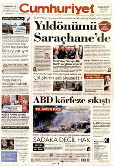 CUMHURİYET 16 Mart 2026 gazete manşeti