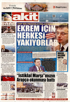YENİ AKİT 17 Mart 2026 gazete manşeti