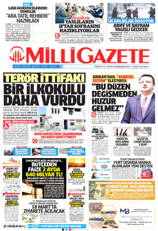 MİLLİ GAZETE 17 Mart 2026 gazete manşeti