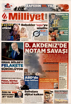 MİLLİYET 18 Mart 2026 gazete manşeti