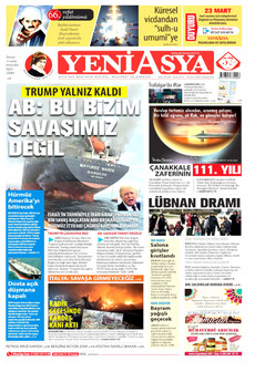 YENİ ASYA 18 Mart 2026 gazete manşeti