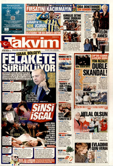 TAKVİM 18 Mart 2026 gazete manşeti