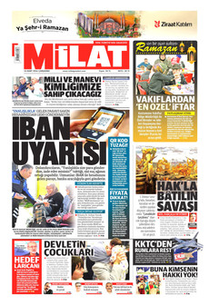 MİLAT 18 Mart 2026 gazete manşeti